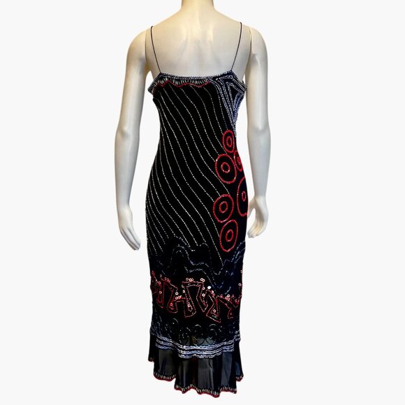 100% Silk Beaded SzM Fabrica Black Evening/Formal Party/Wedding/Prom/Party Dress - Picture 2 of 15